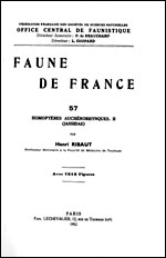 RIBAUT, H. (1952): Homopteres Auchenorhynches. II. Jassidae. Faune de France 57